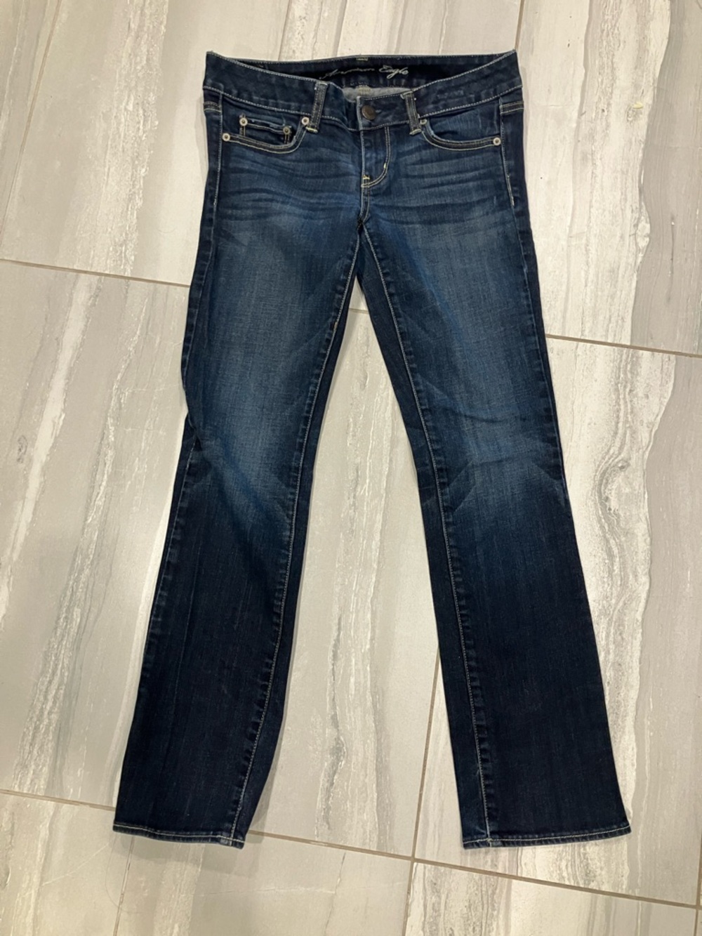Women's American Eagle Boot Cut Jeans in Dark Blue
